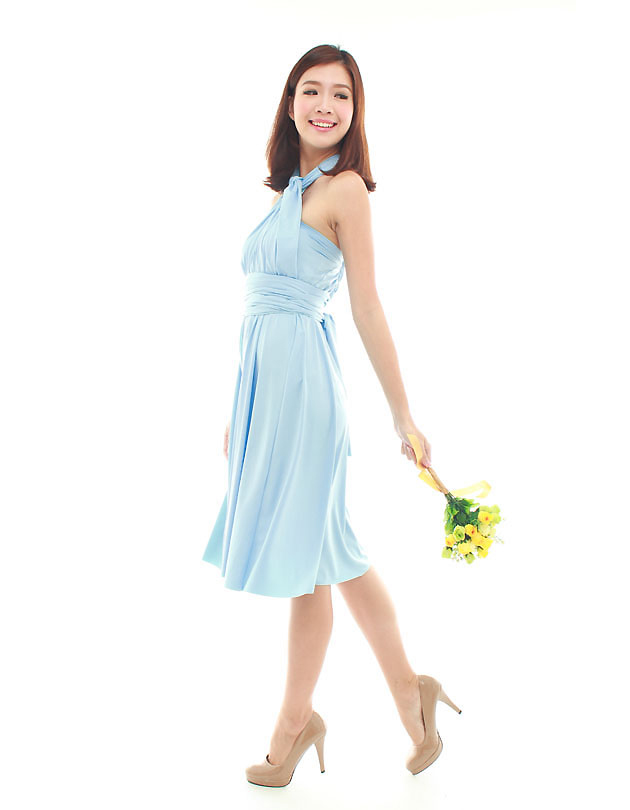 Cherie Convertible Classic Dress in Pastel Blue